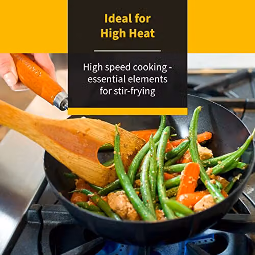 Ken Hom Classic Non-Stick Carbon Steel Wok in Black, Diameter: 31 cm – 4