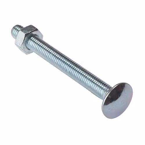 Forgefix Silver Galvanised Dome Carriage Bolt and Nut M6 x 100mm