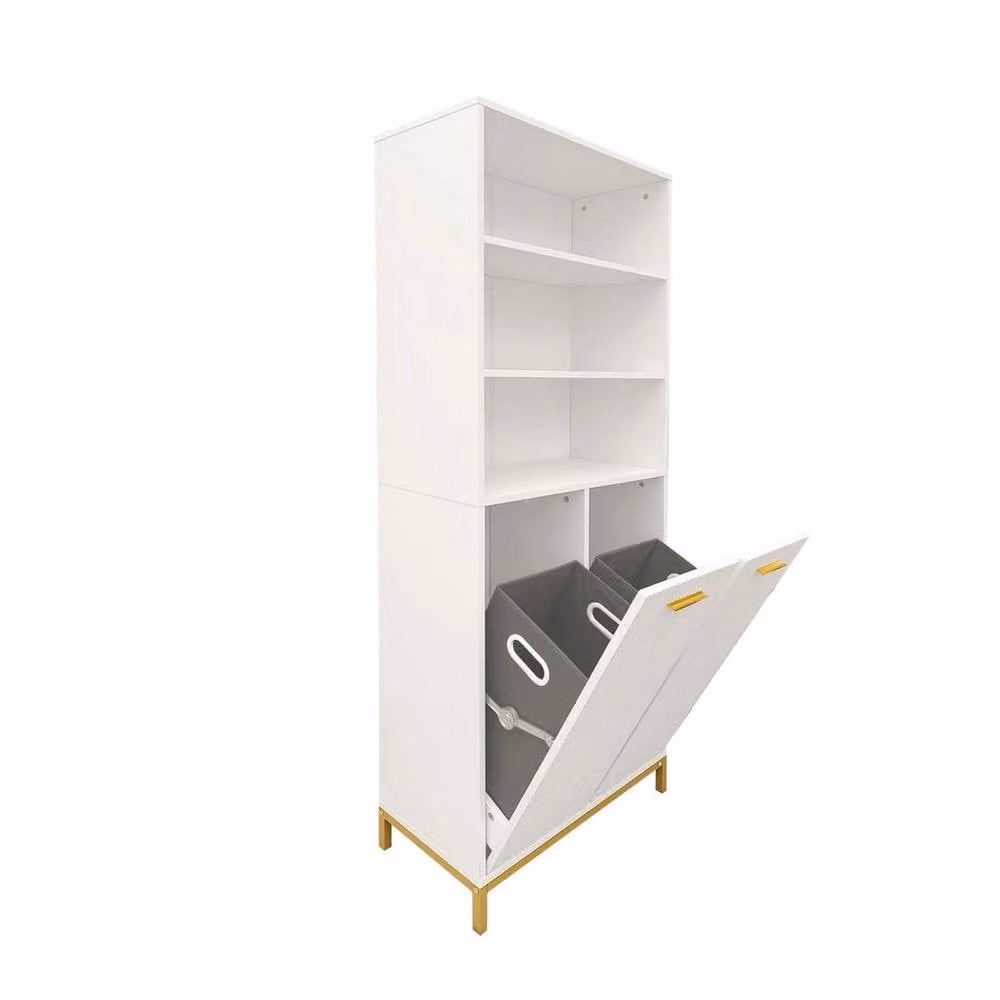 KORVIXA Modern Freestanding Storage Cabinet for Kitchen or Bathroom in White, W: 70 cm, H: 75 cm – 2