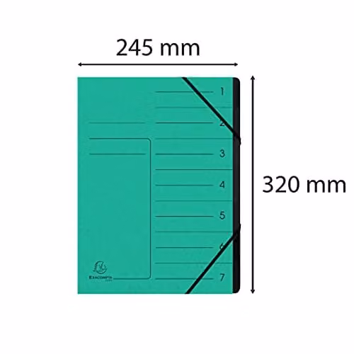 Exacompta Green Stapled Spine Multipart File with 7 Tabbed Sections for A4 Documents – 2