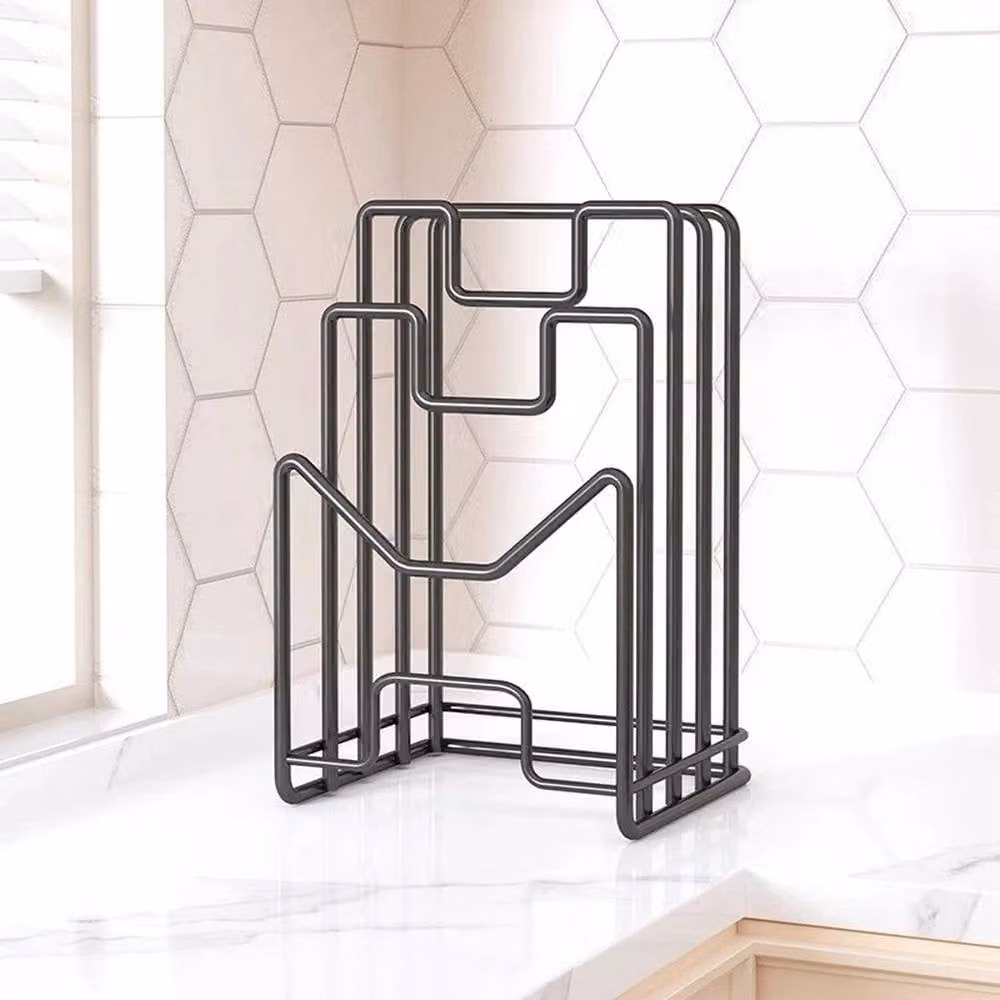 FORGEVIO Black Metal Freestanding Chopping Board Holder Rack – 3