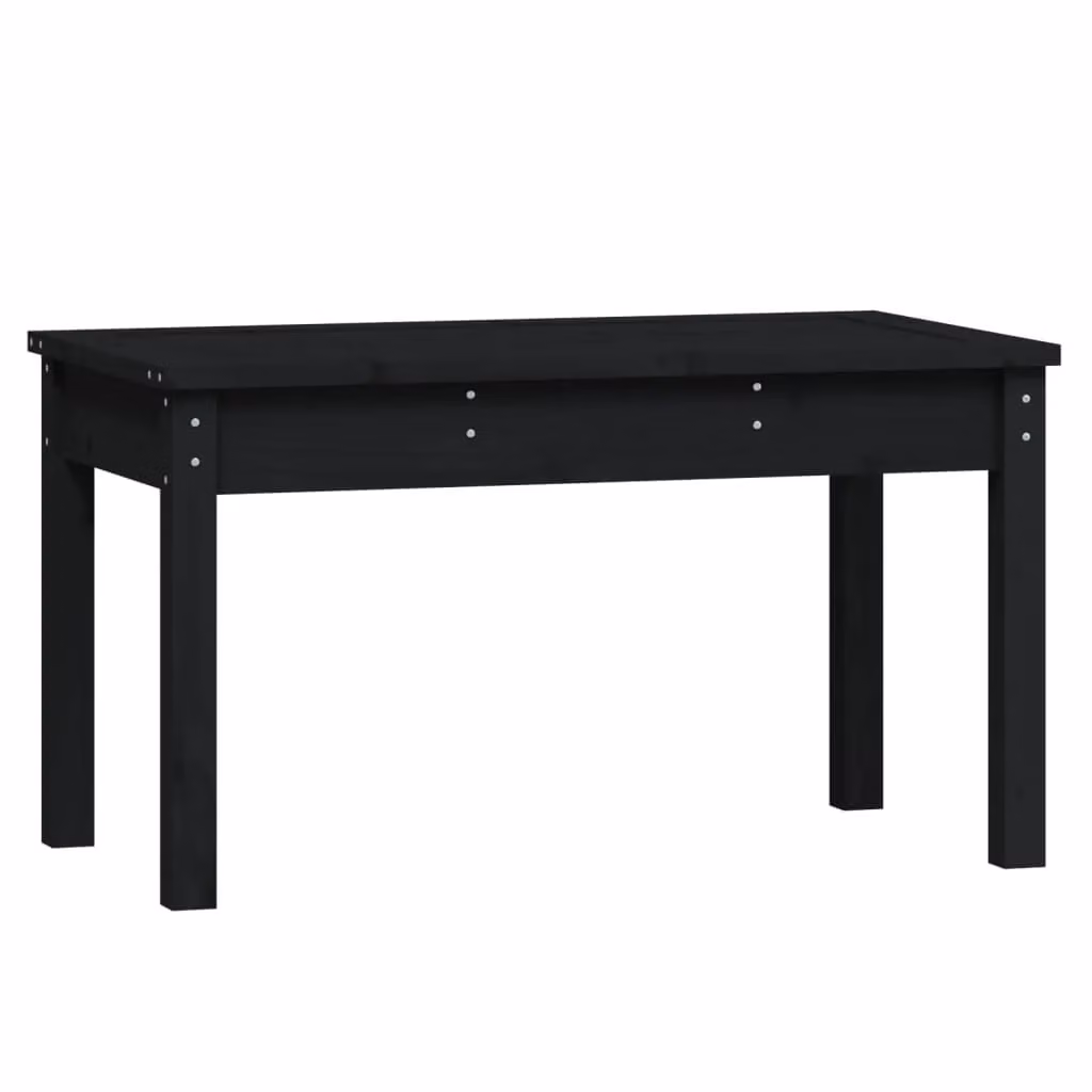 Berkfield Home Rustic Black Solid Wood Pine Garden Bench W/D/H: 80 x 44 x 45 cm – 1