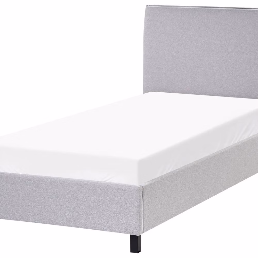 Wyld and Coco Grey Fabric Bed with Slatted Base and Tall Padded Headboard, W/D/H: 90 x 200 cm – 2