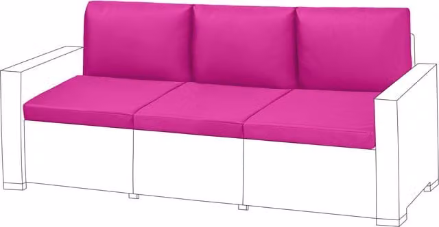 Gardenista Water Repellent Pink Rectangular Outdoor Garden Rattan Furniture Replacement Cushion, Set of 6