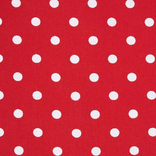 Homescapes Red Pure Cotton Polka Dot Fabric, 150cm Wide