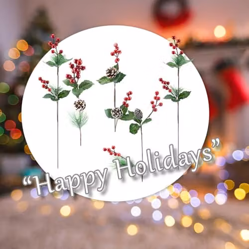 VFM e-Store Christmas Cone Berry Pick Decoration in Red and Green, Height: 58 cm – 3