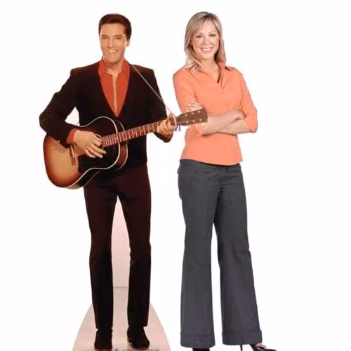 Star Cutouts SC241 Elvis Presley Smiling with Guitar Lifesize Cardboard Cutout, Multicolour – 1