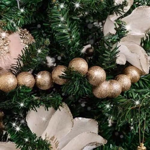 Melody Maison Gold Champagne Glitter Ball Christmas Garland, 200 cm – 2