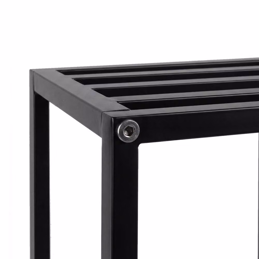 Levede 2 Tier Modern Black Metal Corner Plant Stand, Height: 76.2 cm – 6
