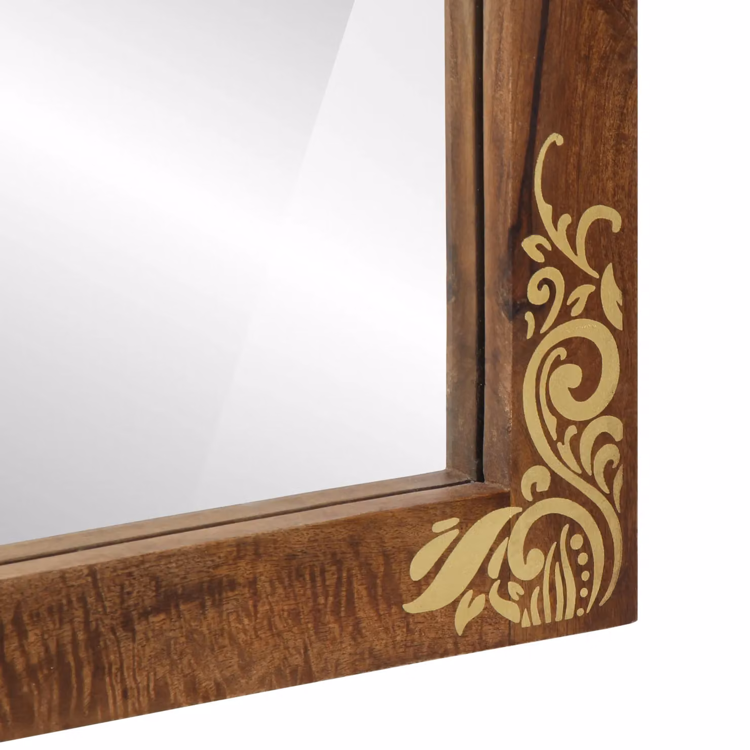 Berkfield Home Classic Rectangular Wall Mirror in Brown Solid Wood, W: 50 cm, H: 70 cm, D: 3 cm – 6
