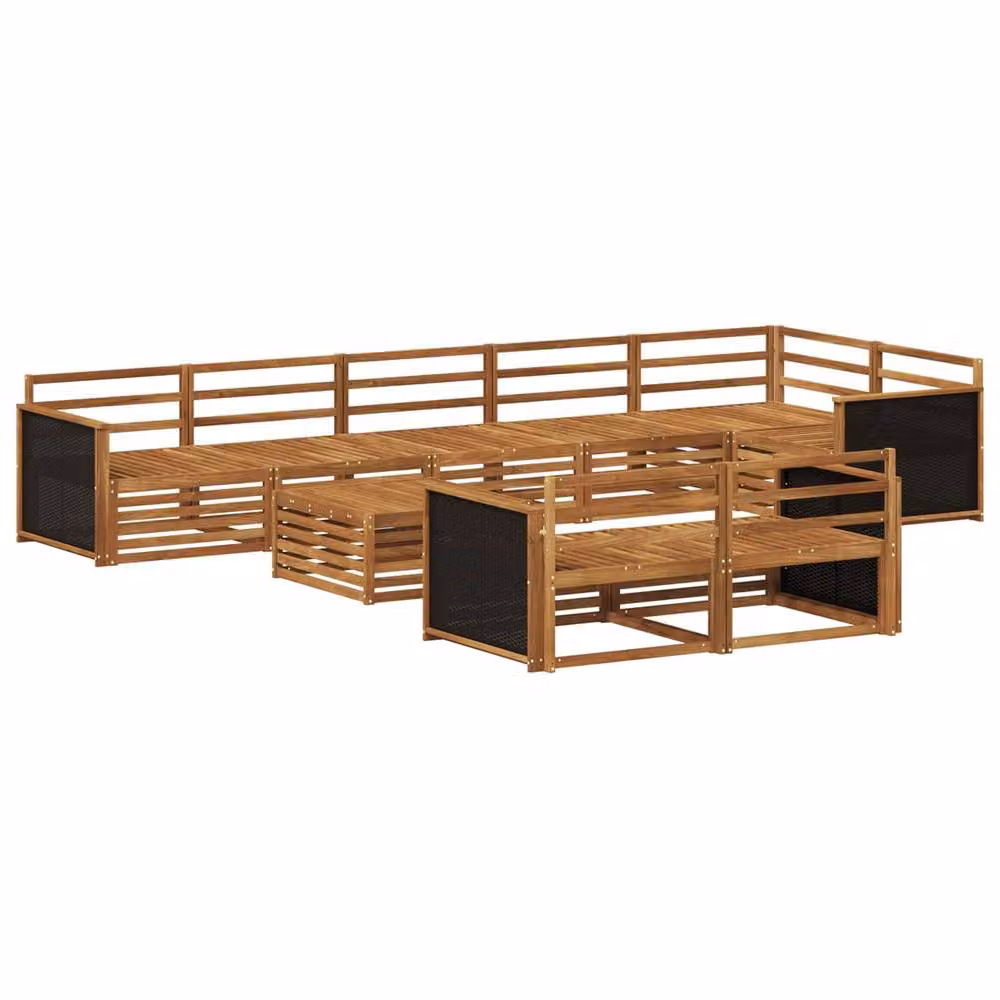 Berkfield Home 9 Piece Brown Wood Outdoor Sofa Set – 2