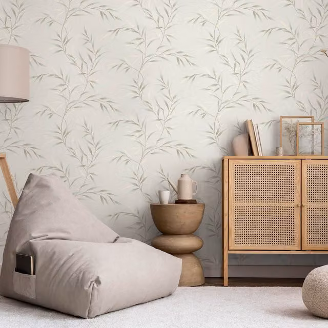 Erismann Botanical Floral Modern Petrol Vinyl Wallpaper