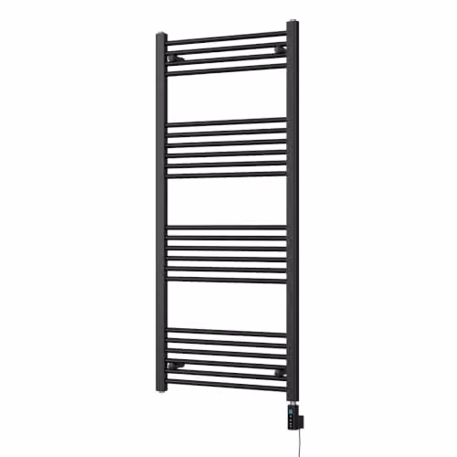 UK Radiators Zennor Black Electric Heated Towel Rail with WIFI and App Control, H 140 cm x W 60 cm – 2