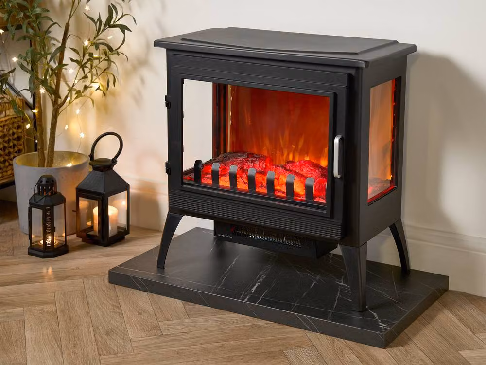Sureflame Marlow 3-Sided Electric Stove in Black – 2