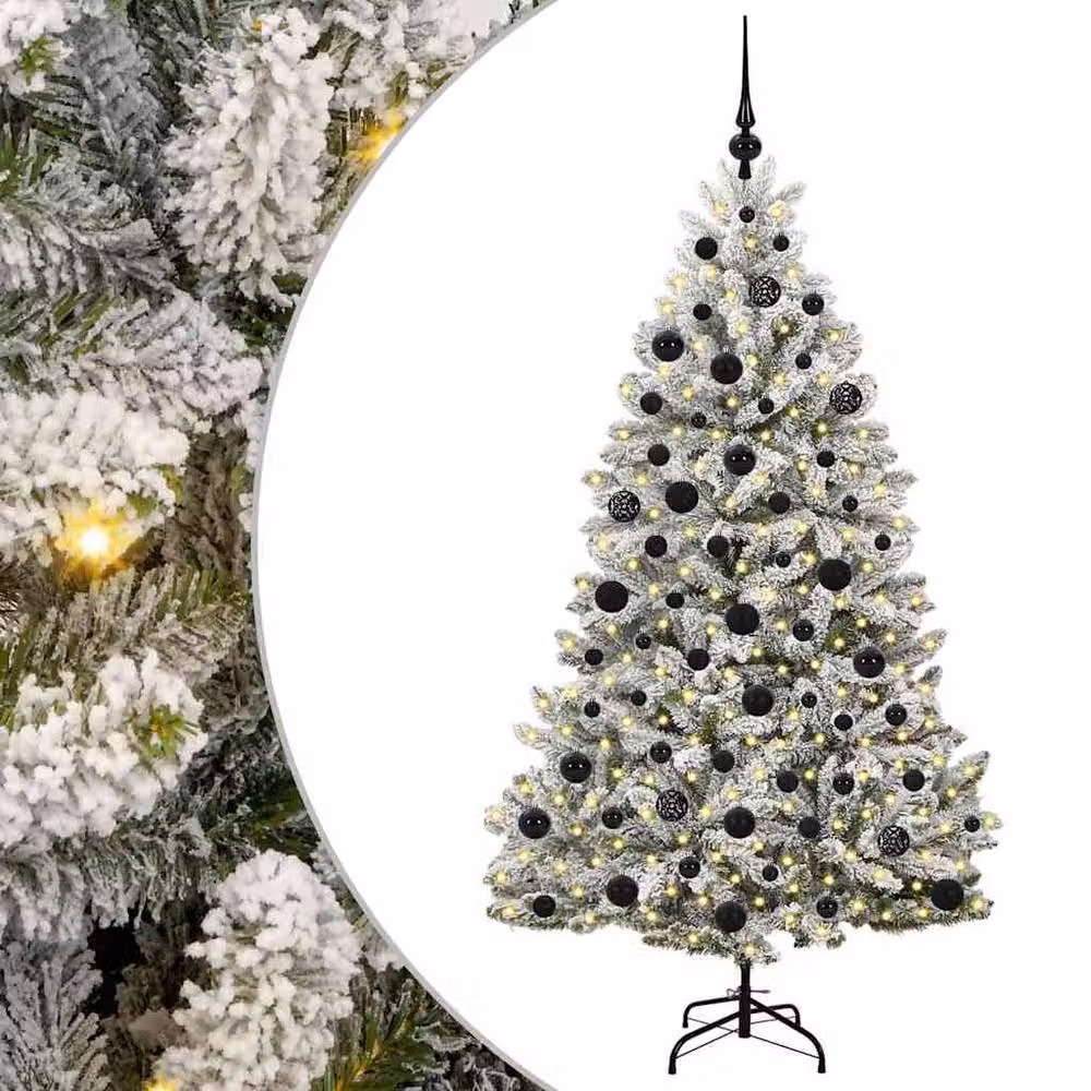 Berkfield Home Artificial Christmas Tree in Green and White, Height: 180 cm – 2