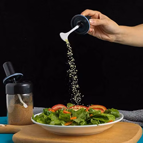 JINGYAN Transparent Glass Spice Shaker and Seasoning Box with Spoon – 3