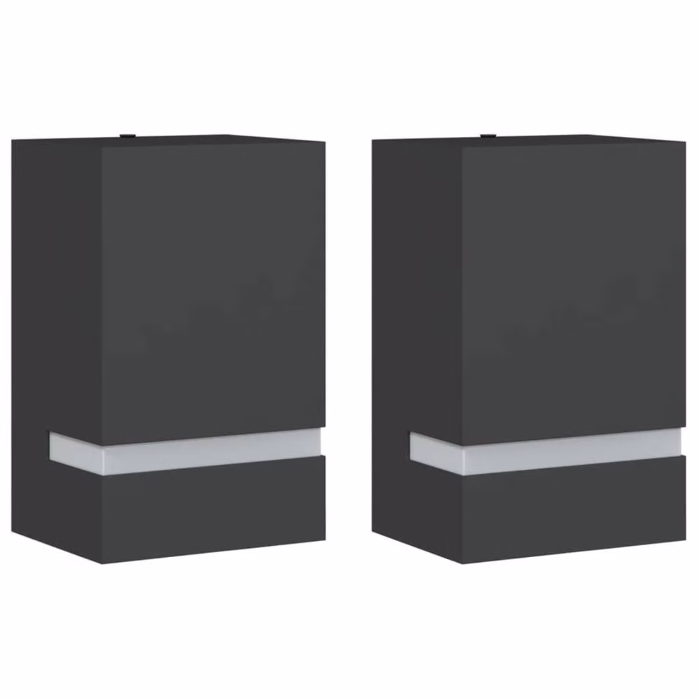 Berkfield Home Black Stainless Steel Outdoor Up and Down Wall Lights, 2 Pack – 2