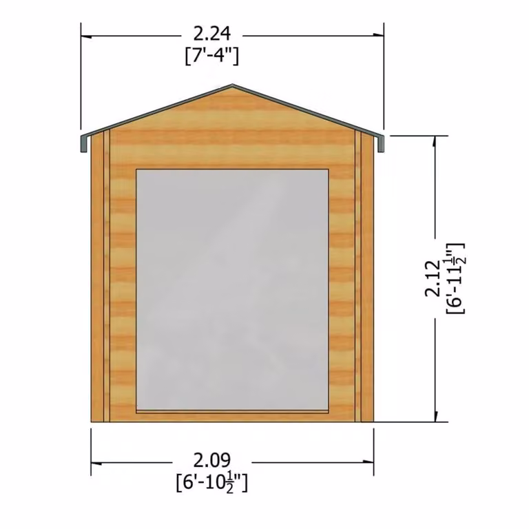 Shires Bradley 19 mm Rustic Wood Log Cabin in Beige, 213.36 x 209.0 x 222.8 cm