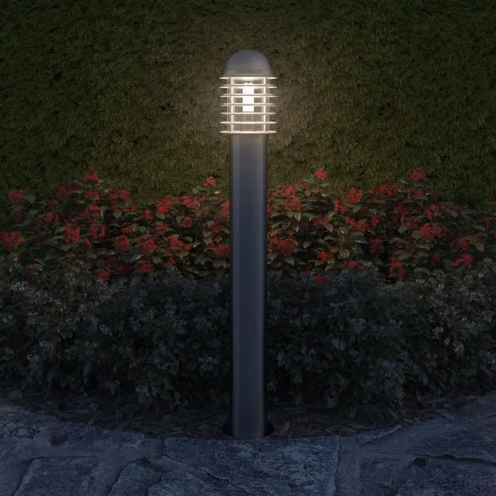 Berkfield Home Modern Silver Stainless Steel Outdoor Post Lamp for Garden and Terrace – 2