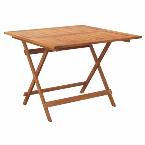 vidaXL Folding Square Garden Table in Brown Oiled Acacia Wood W/D/H: 90 x 90 x 75 cm