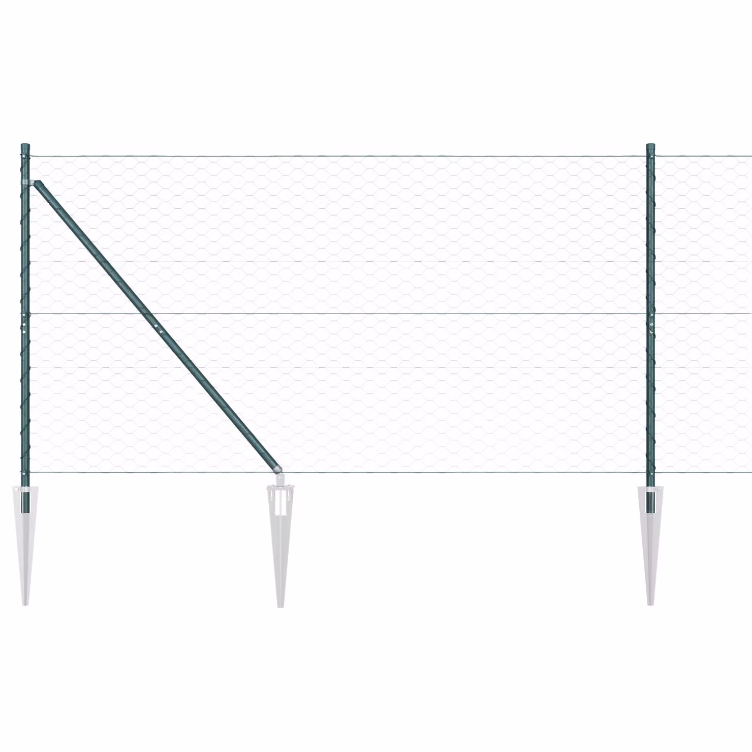 Berkfield Home Green Steel Hexagon In-Ground Fence, H: 120 cm x W: 50 m – 2