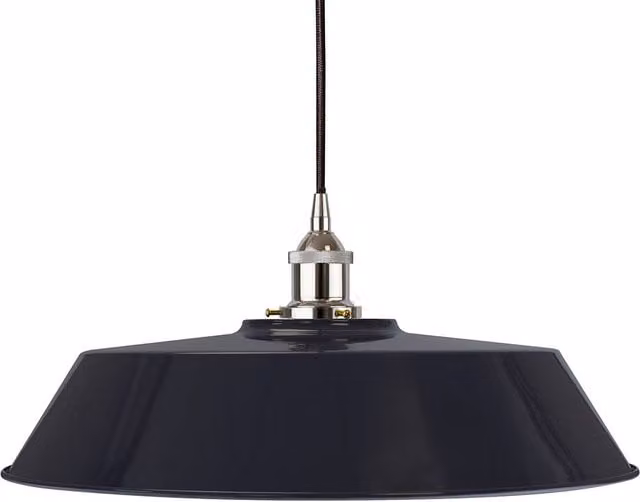 SE Home Chancery Large Round Pendant Light in Navy Blue and Black with Nickel Finish