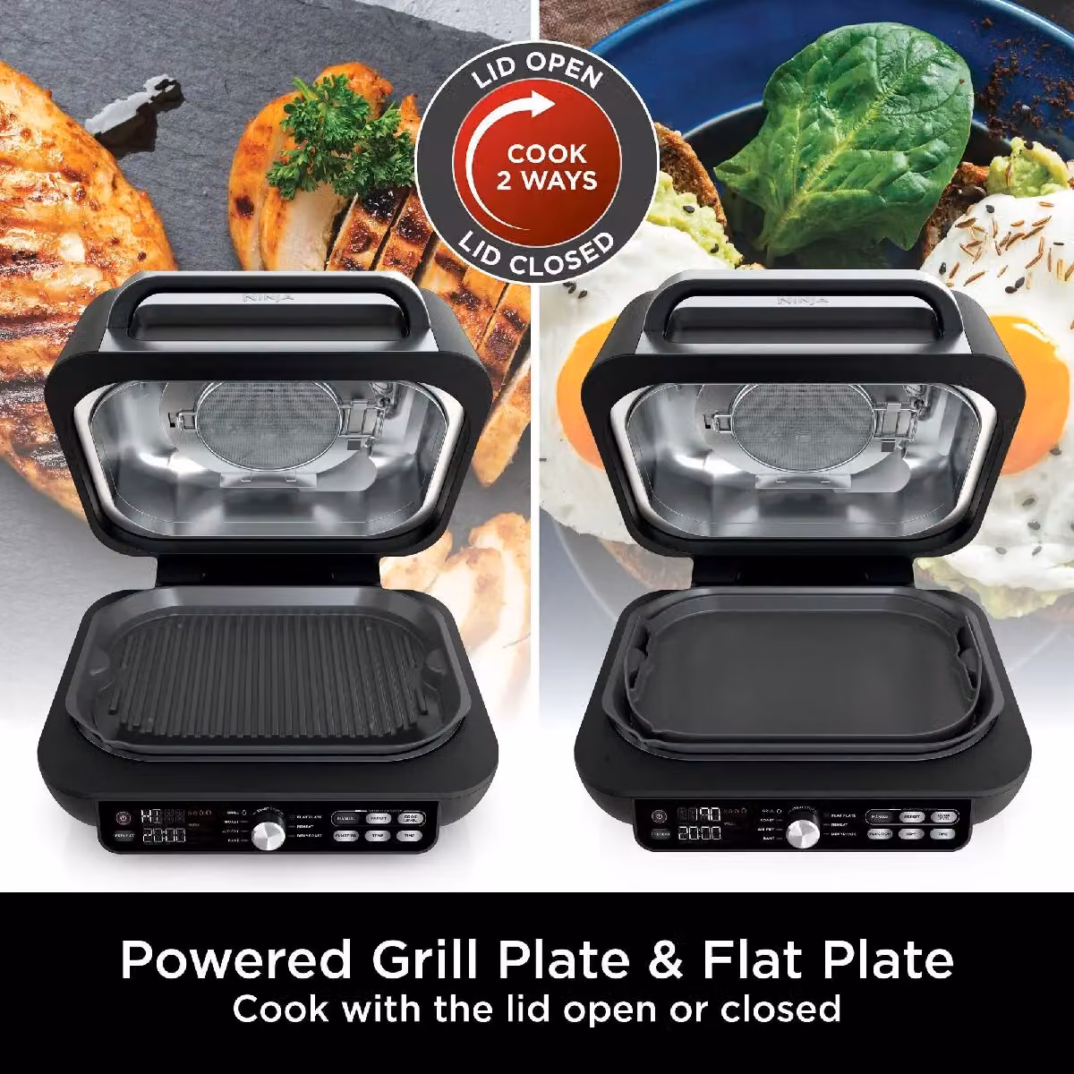 Ninja Foodi Max Pro Health Grill, Flat Plate and Air Fryer AG651UK, Black – 4
