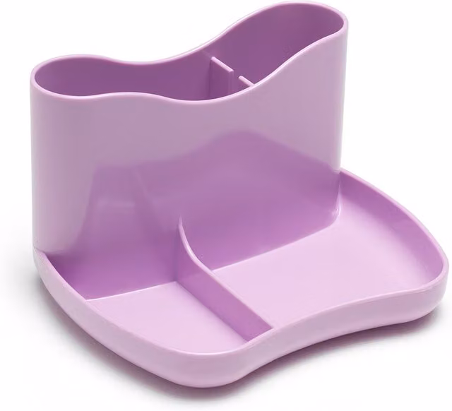 Deflecto Multi-Compartment Plastic Desk Tidy in Purple