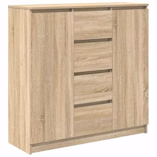 vidaXL Sideboard with Drawers in Sonoma Oak Brown, W/D/H: 100.5 x 35.0 x 98.5 cm