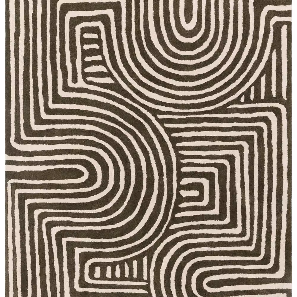 The Rug Shop UK Green Handmade Wool Modern Abstract Easy To Clean Area Rug W: 200 cm, D: 290 cm – 6