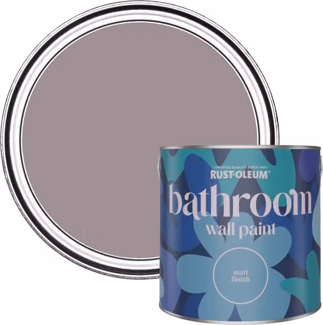 Rust-Oleum Lilac Wine Water-Resistant Bathroom Wall and Ceiling Paint, Pink/Purple, 2.5L