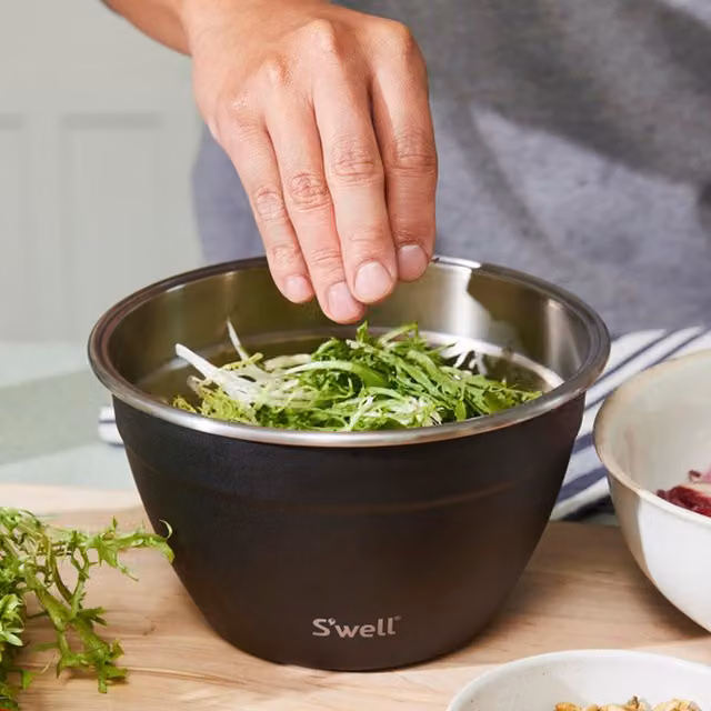 S'well Onyx Salad Bowl Kit, 1.9 l, Black