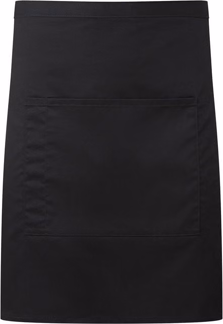 Premier Colours Front Pocket Waist Apron in Black