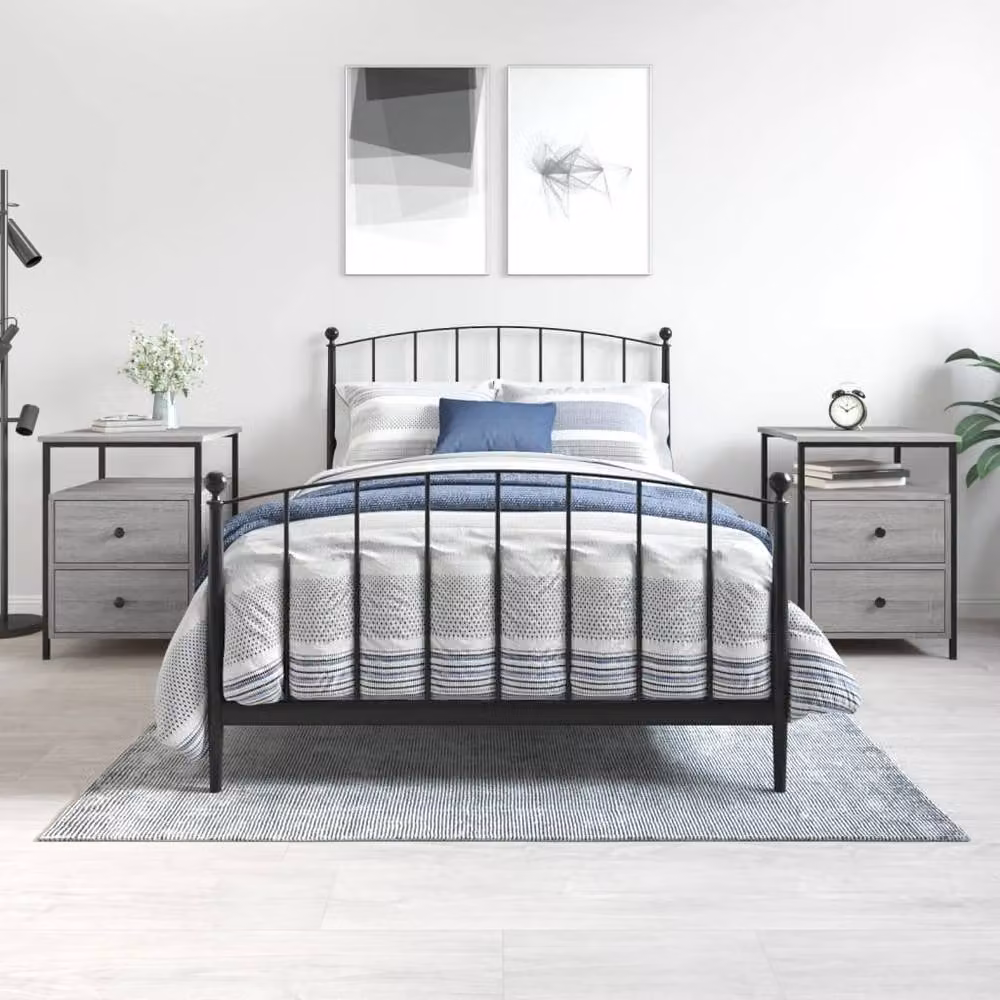 Berkfield Home Set of 2 Grey Sonoma Bedside Cabinets, W/D/H: 44 x 45 x 60 cm – 2