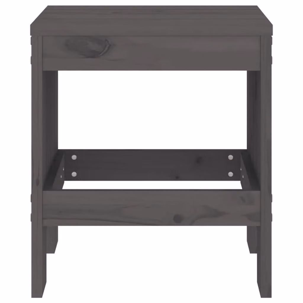 Berkfield Home Set of 2 Grey Rustic Garden Stools in Solid Pine Wood, W/D/H: 40 x 36 x 45 cm – 4