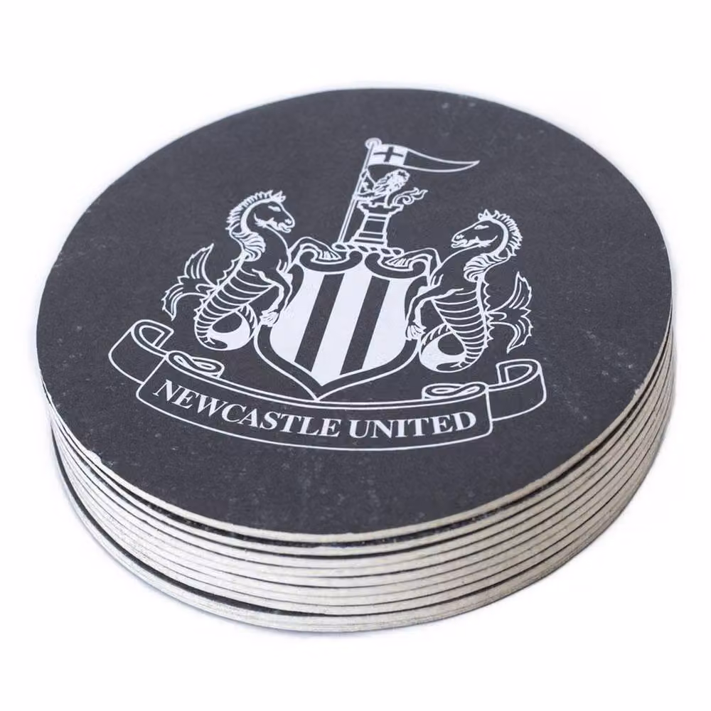 Newcastle United FC Round Beer Mats, Pack of 10, Black and White – 3