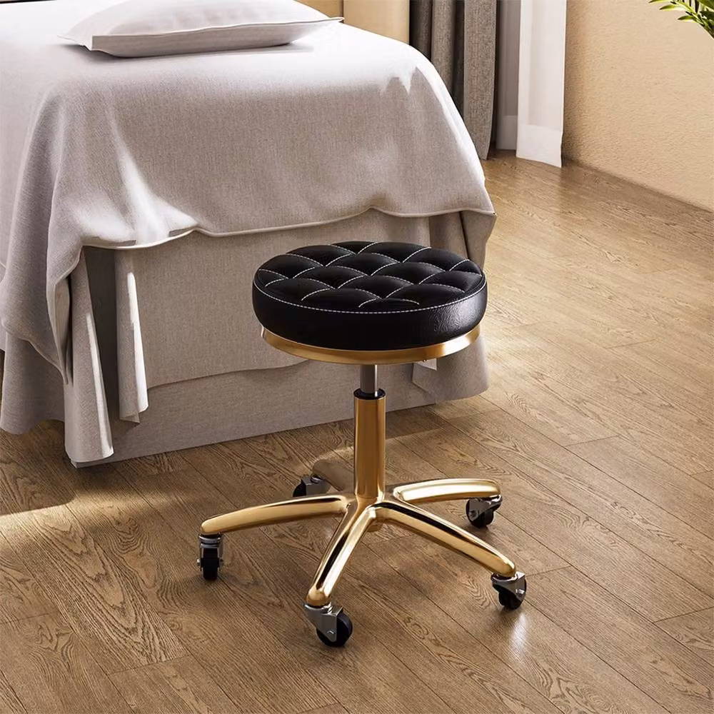 FORGEVIO Classic Adjustable Barber Chair in Black with Synthetic Leather and Metal Frame – 3