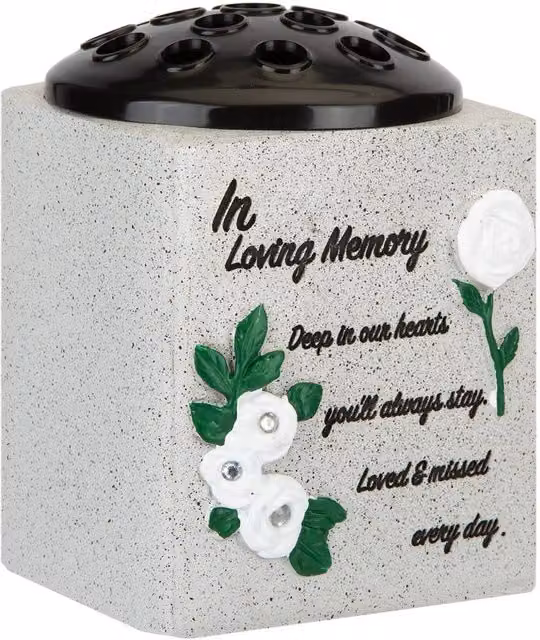 VFM e-Store Memorial Ornament Planter Pot, Grey, W: 14 cm, D: 13.5 cm – 1