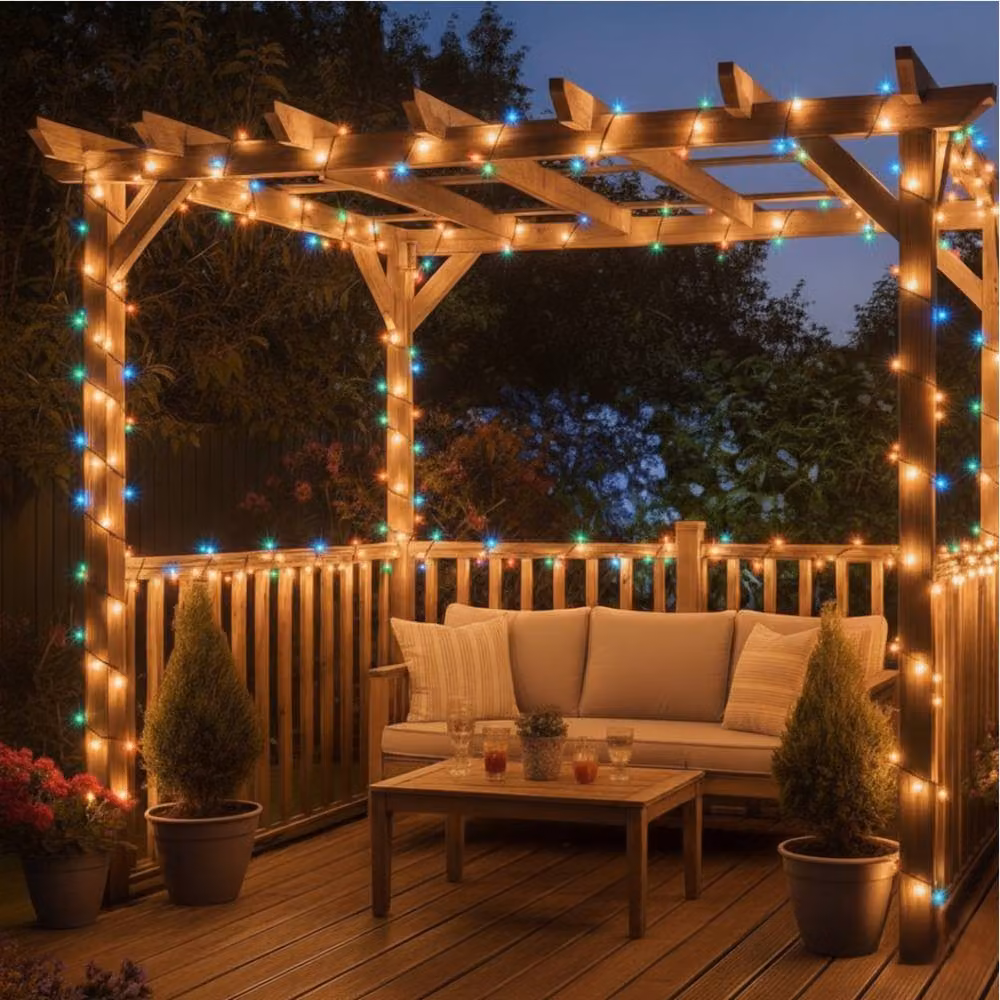 Pegdev RGB Multicolour LED String Lights, IP65 Waterproof, Connectable, Black – 3