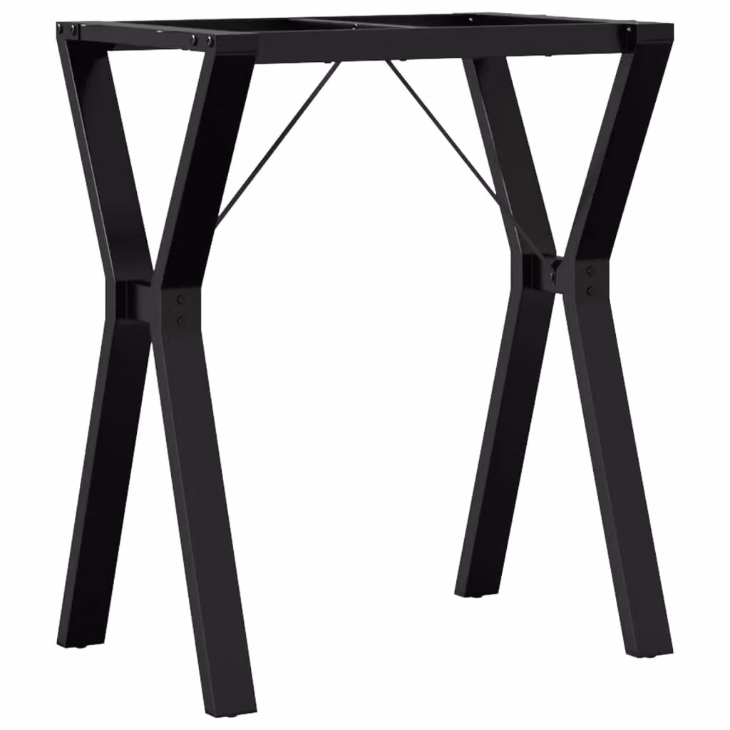 Berkfield Home Y-Frame Dining Table Legs in Black Steel, W/D/H: 60 x 40 x 73 cm – 2