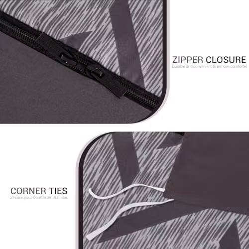 Pamposh Single Reversible Microfibre Duvet Cover Set in Grey, W/D/H: 135 x 200 cm with 50 x 75 cm Pillowcase – 6