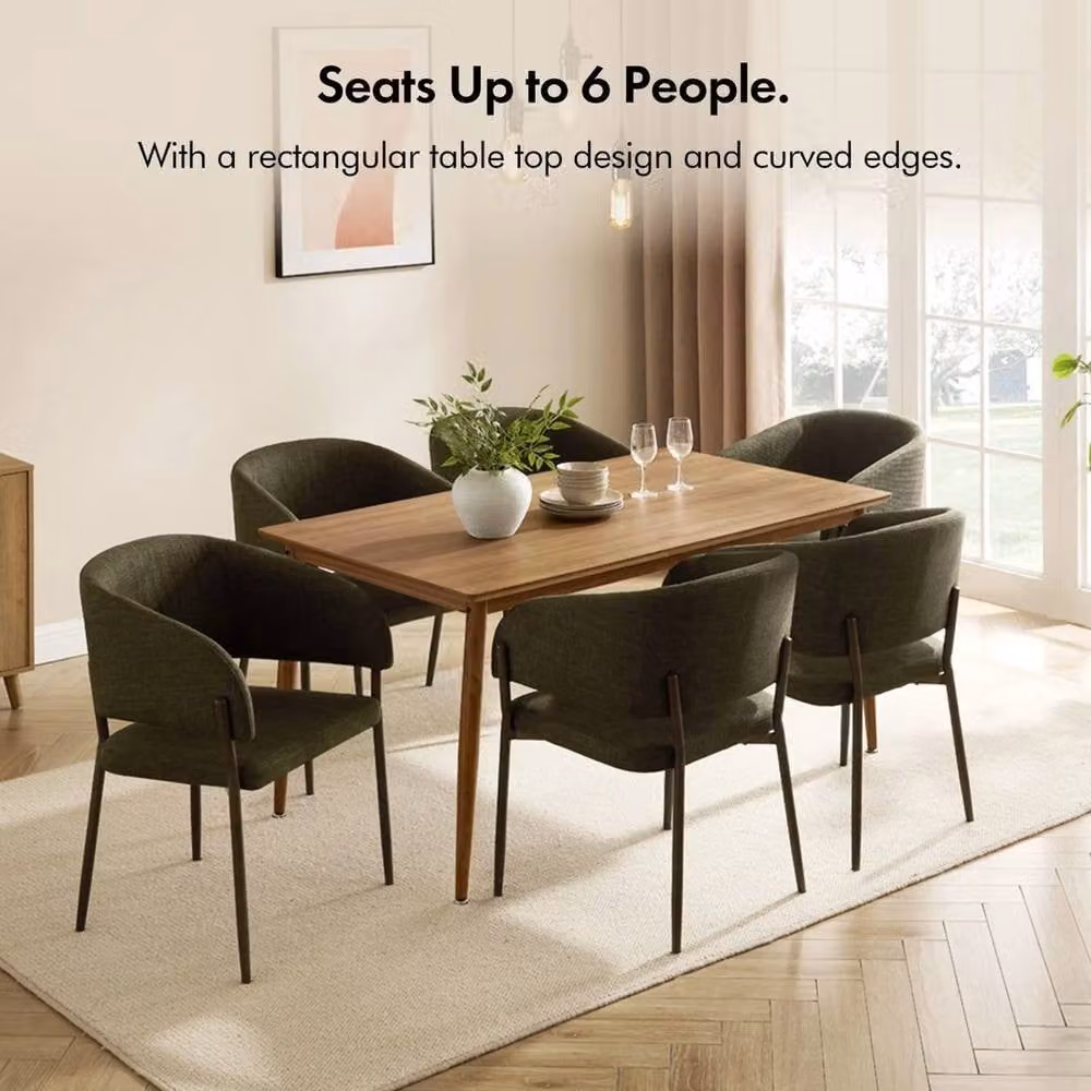 Vonhaus Brown Rectangular 6 Seater Dining Table – 2