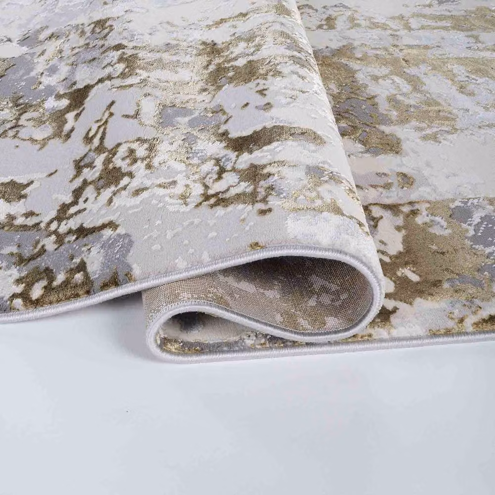 Desire Rugs Styra Modern Abstract Area Rug in Gold and Silver, W: 160 cm, L: 230 cm – 2