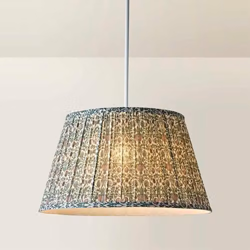 ValueLights ABEL Large Floral Pleated Tapered Lamp Shade, Multicolour, Shade Width: 45 cm