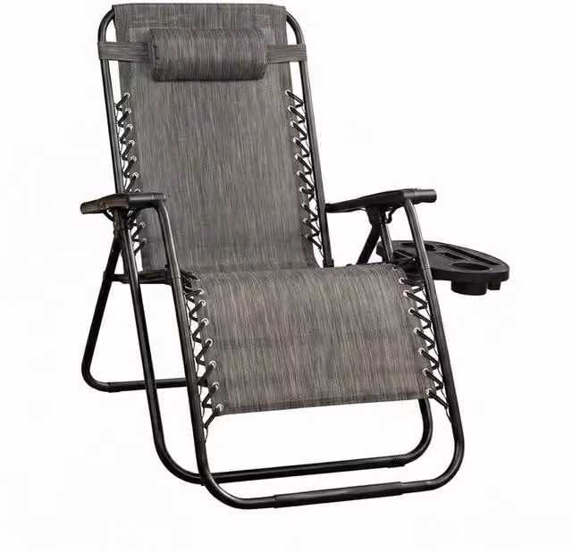 Royalford Zero Gravity Recliner Chair in Grey with Textilene Fabric and Powder Coated Steel Frame – 1