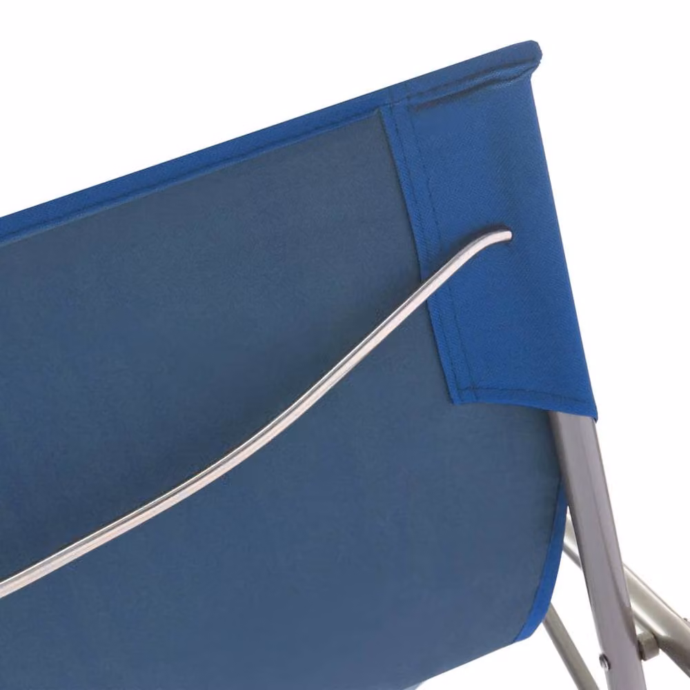 Berkfield Home Set of 2 Blue Folding Beach Chairs with Powder Coated Steel and Oxford Fabric – 3
