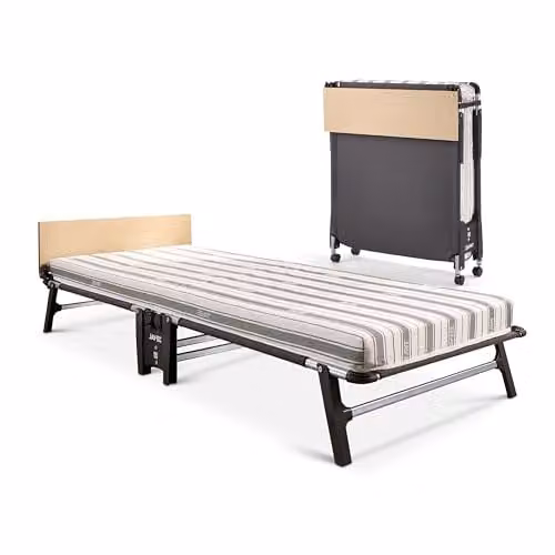 JAY-BE QE80 Quick Folding Bed with Comfort Mattress, Black, W/D/H: 80 x 190 x 32 cm – 1