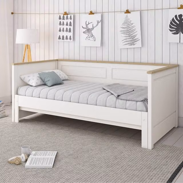 Kids Avenue Heritage Day Bed for Children in White Lacquered Oak, 90 x 190 cm