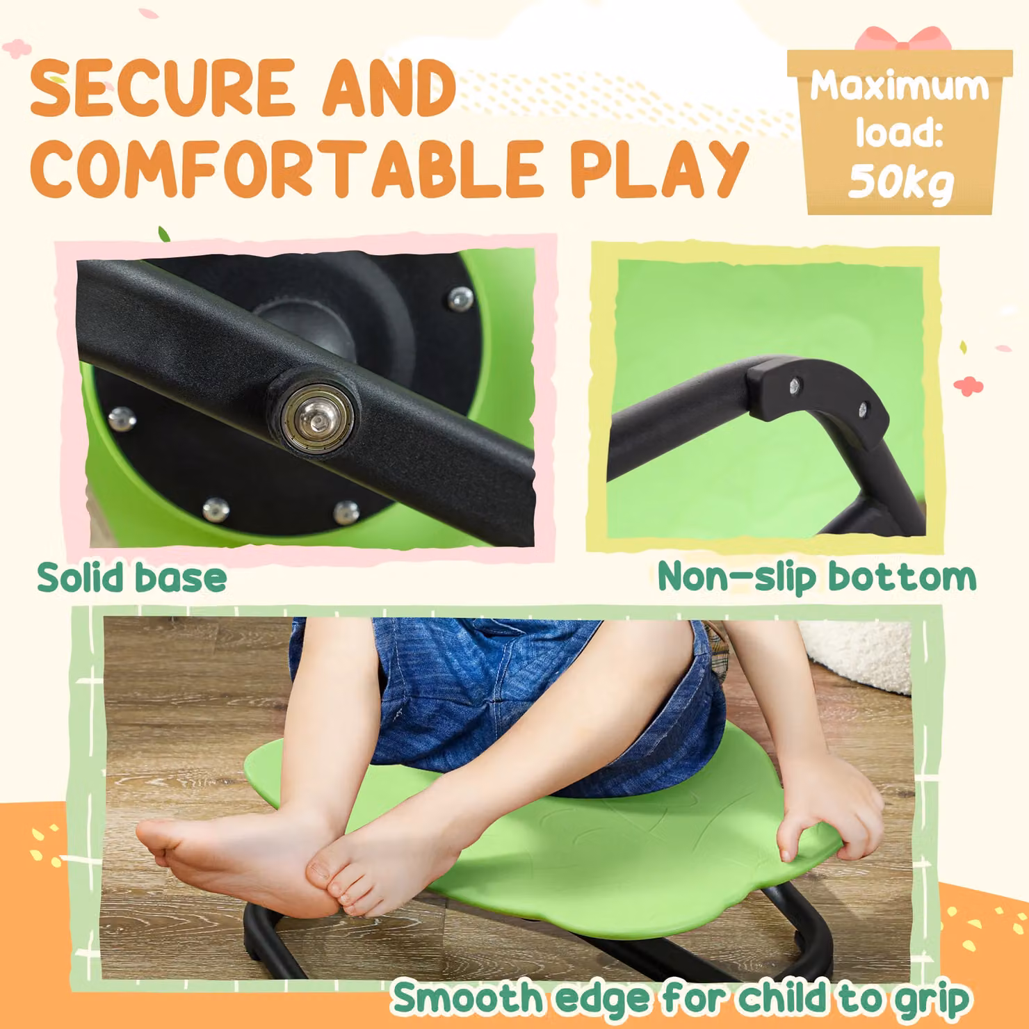 AIYAPLAY Sensory Spinning Chair for Children in Green – 4