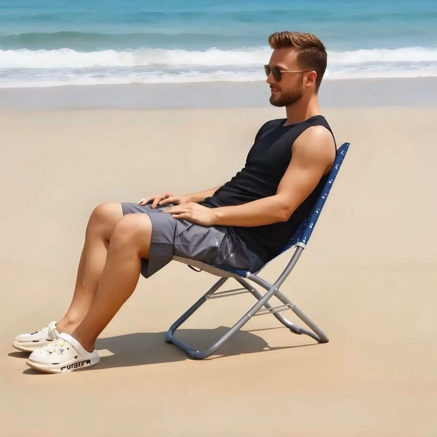 Gr8 Garden Blue Folding Beach Chair for Adults – 4